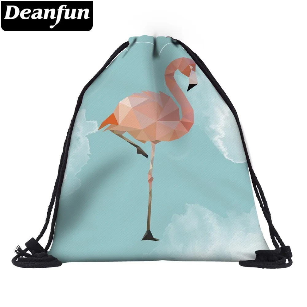 Deanfun печать Фламинго белые облака Школа Mochila Feminina прочный шнурок Сумка Рюкзаки