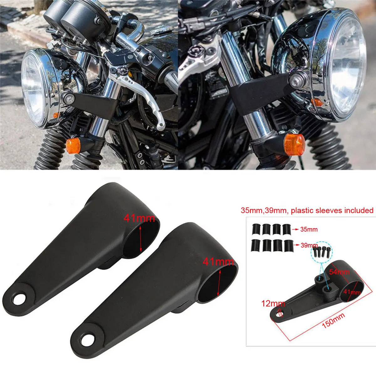 

35mm 39mm 41mm Fork Tubes Headlight Brackets Clamps Custom Mount Bracket Aluminum Motorcycle Accessories Universal Cafe Racers