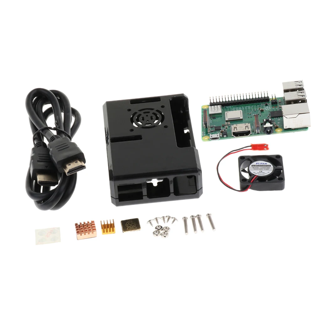

3B+ Motherboard+ABS Case Enclosure + Cooling Fans+Heatsinks for Raspberry Pi