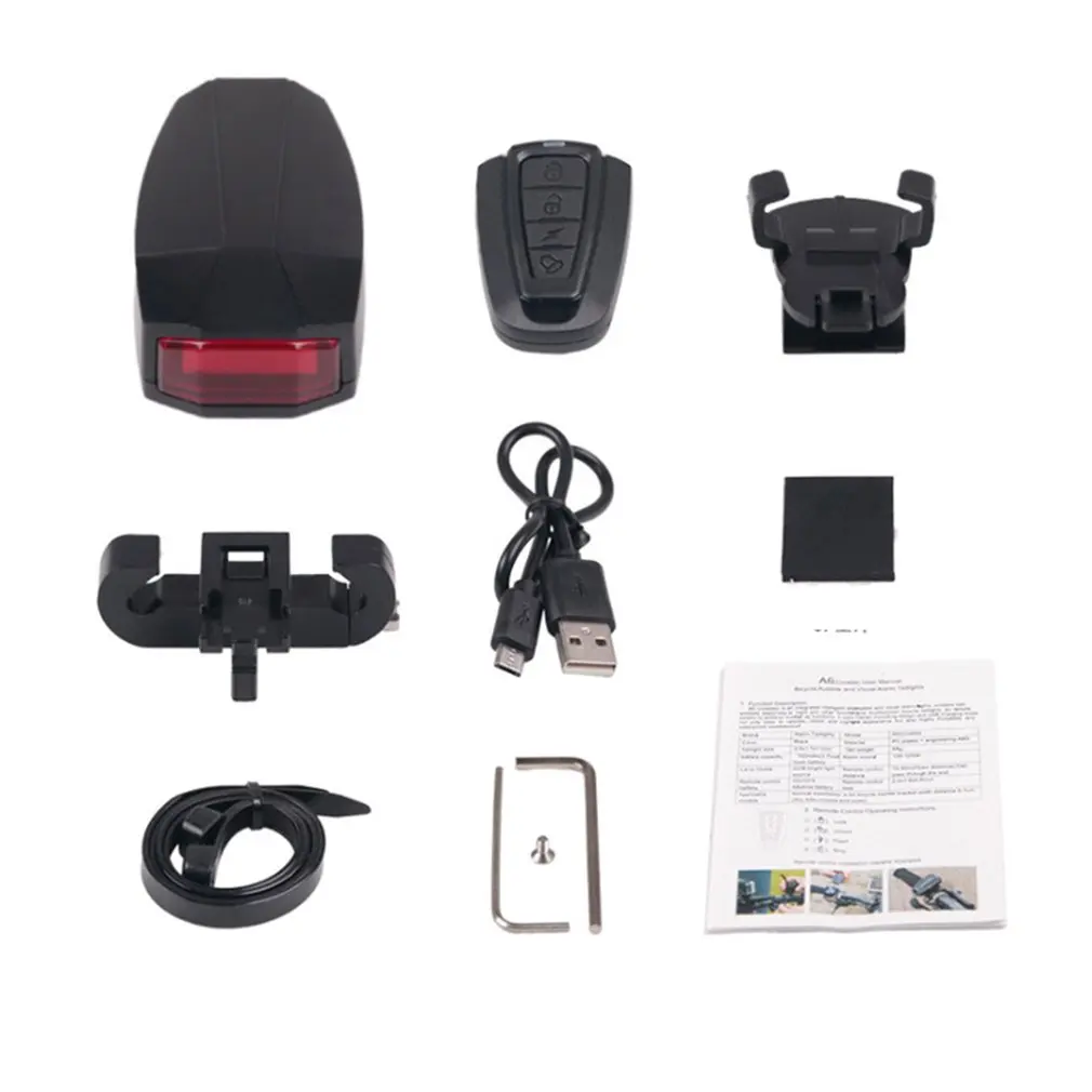 A6 Wireless Cycling Light Mountain Bike Remote Control Alarm Smart Bell