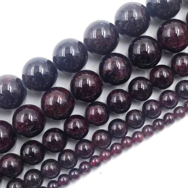 Spacer Loose Beads Jewelry Making DIY Wholesale Natural Garnet Stone For Necklace Bracelet New 4 6 8 10 12mm Round | Украшения и