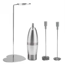 Handheld Electric Milk Frother Coffee Foam Maker with Stainless Steel Stand Drink Mixer Kirchen Coffee Maker