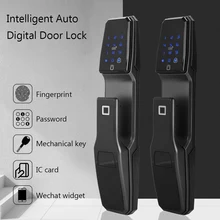 OLED Интеллектуальный Автоматический цифровой дверной замок разблокировка с отпечатком пальца пароль карта безопасности Bluetooth
