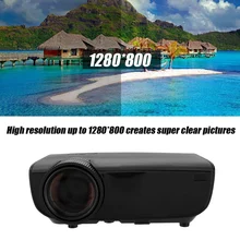 Mini Portable Home Office W50 Projector Cinema Office Projection US Plug 100V-240V Black Proyector