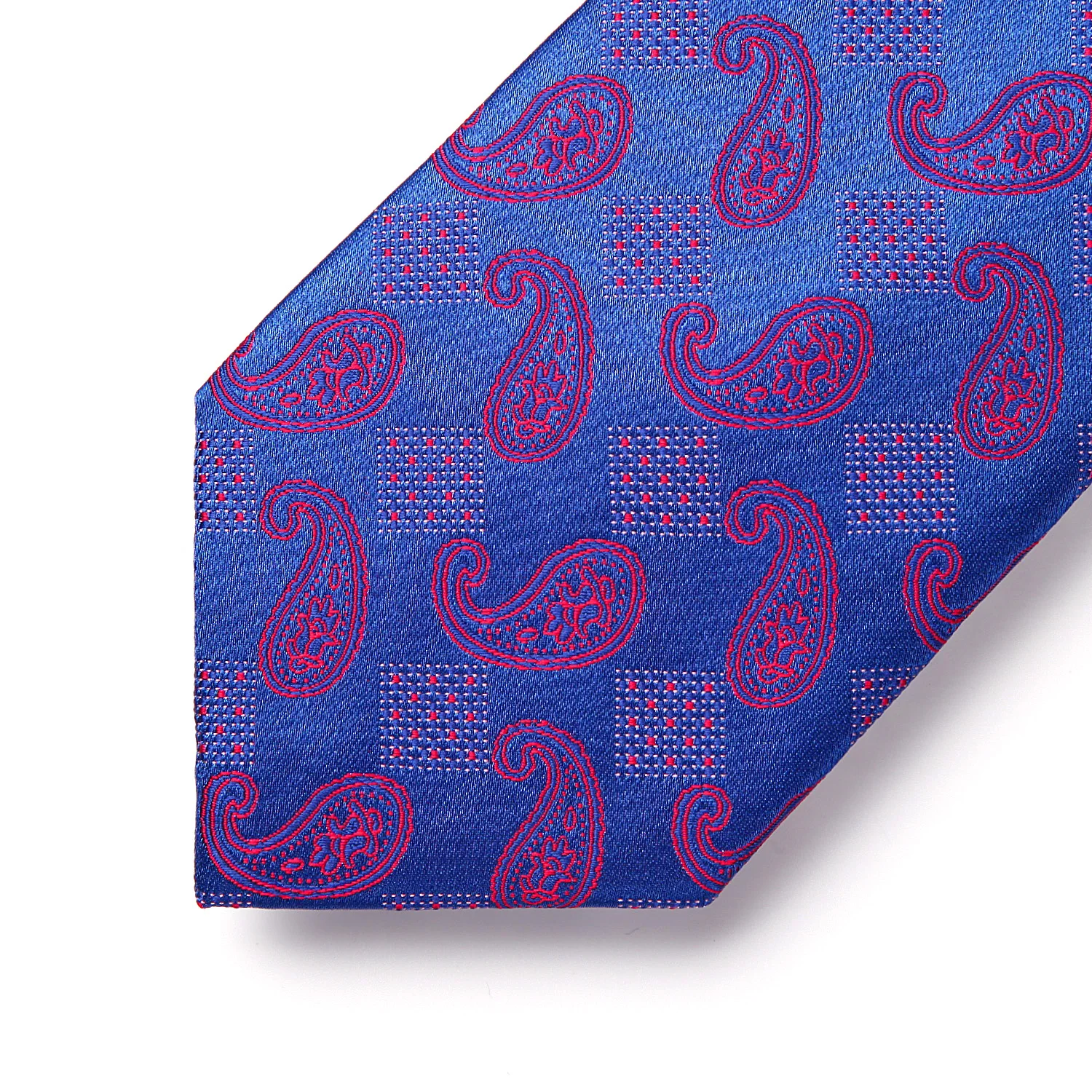  Party Wedding Classic Fashion Pocket Square Tie New Paisley Floral Blue Red Mens Tie Woven Silk Nec