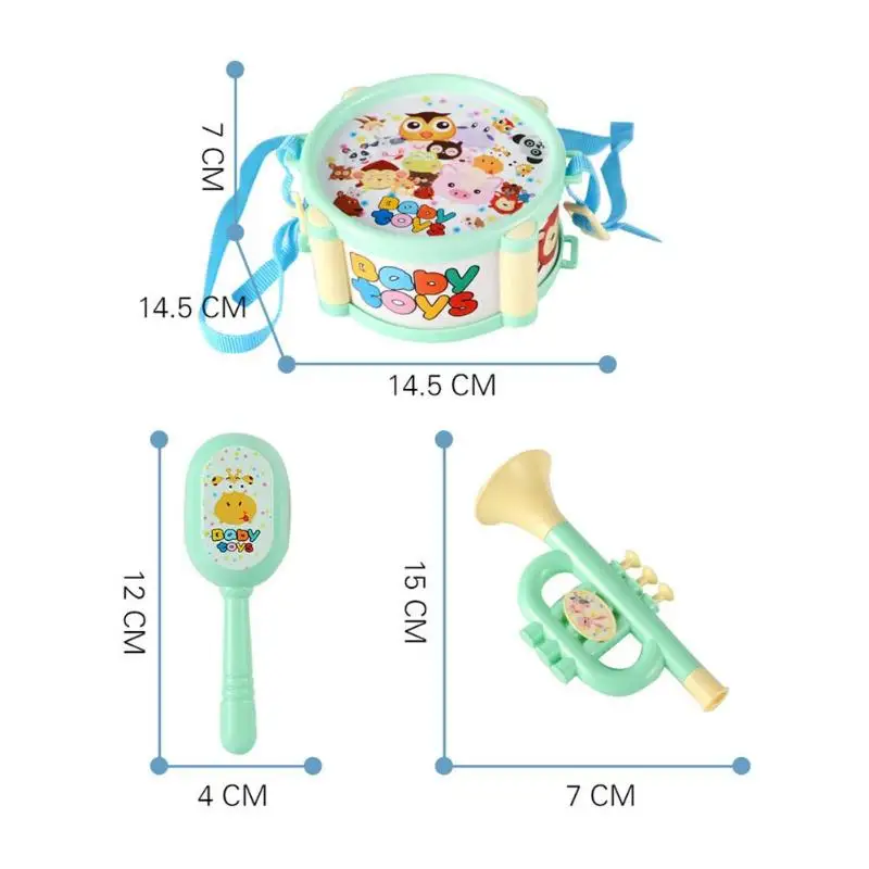 6 шт./компл. музыкальная игрушка Дети музыкальный инструмент, детский барабан Музыкальные инструменты Развивающие игрушки для детей