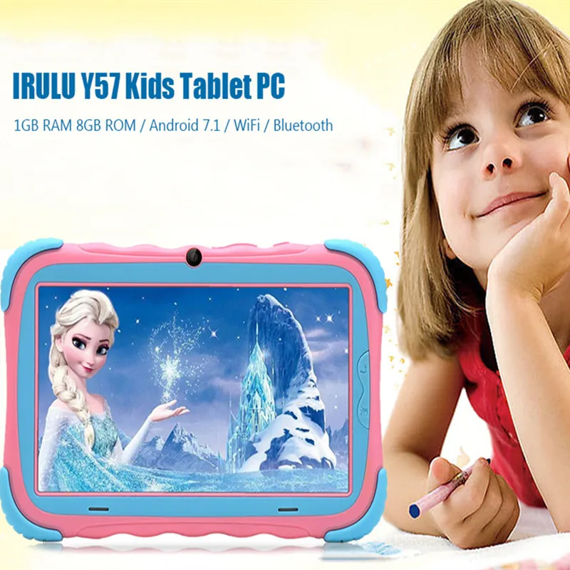 IRULU Y57 Babypad Детские планшеты PC 7,0 дюйма Android 7,1 RK3126C 4 ядра 1 GB 16 GB Планшеты двойной камеры Сенсорный экран подарки для детей