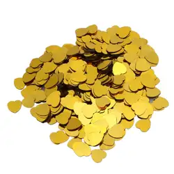2000 шт. 10 мм золото светящиеся блестки Сердце Конфетти для свадебной вечеринки Таблица