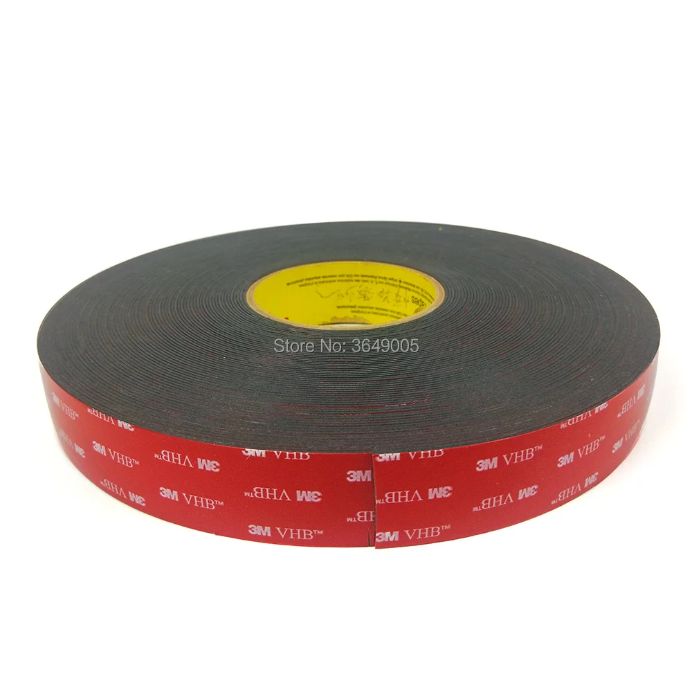 1 Roll 10mm X 33m 3m Vhb 5915 Heavy Duty Double Sided Adhesive Acrylic Foam Tape Black 0 4mm Thick Tape Aliexpress
