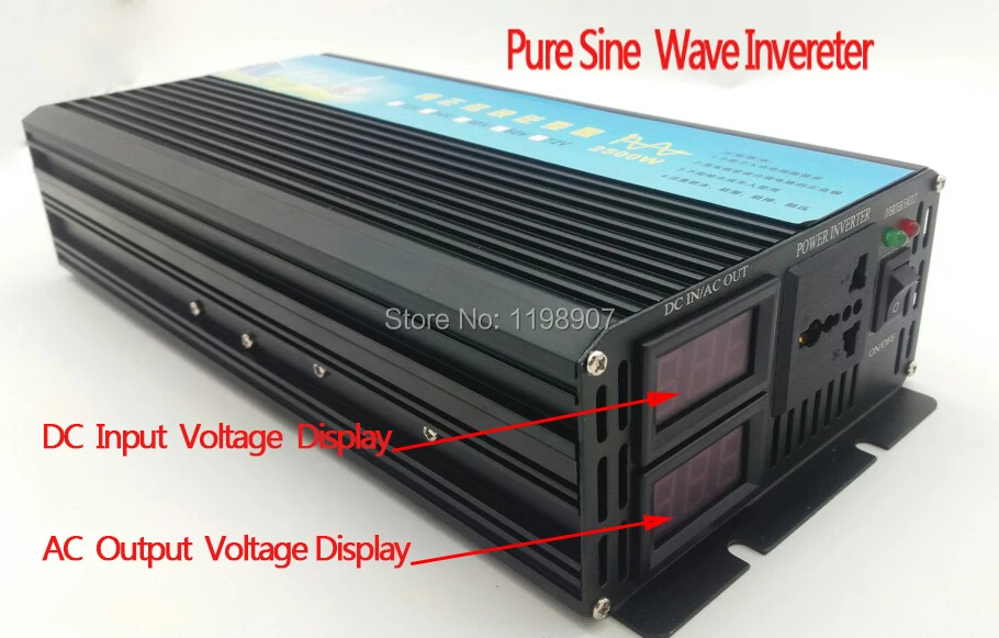 

Pure Sine Wave Solar Inverter 2000W 24V 230V DC to AC Power Inverter Wind Generator Voltage Converter 12V/48V to 120V/220V/240V