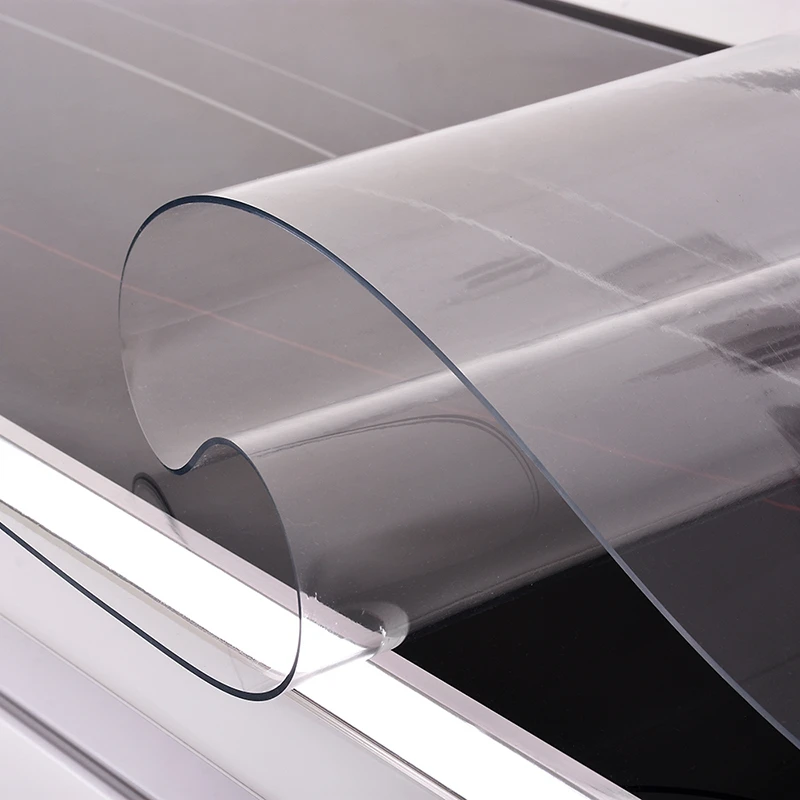 home kitchen crystal oil proof soft glass transparent Dining floral anti scald rectangular PVC mat placemat table cloth cover