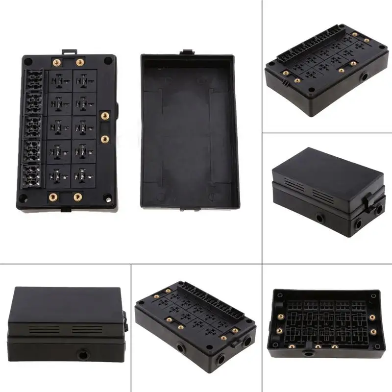 Car Blade Fuse Holder Relay Socket Black Box 18 Way Blade Fuse Holder