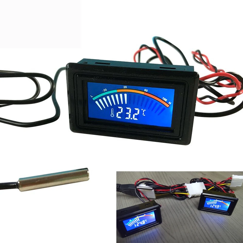 

DC 5-25V Thermometer Temperature Digital Display Meter For Computer Car Water Celsius Measurement +1M Probe Car Thermometer