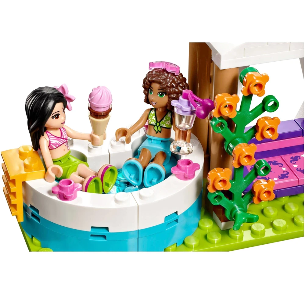 Friends 41313 The Heartlake Building Blocks Pool Figure Toys For Children 589PCS