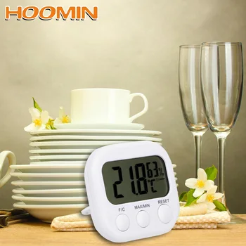 

HOOMIN DIYWORK Automatic Electronic C/F Unit Thermometer Humidity Monitor Temperature Humidity Meter Detector LCD Digital