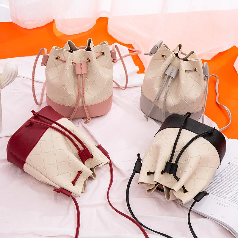 

2019 New Fashion Women Crossbody Shoulder Bag Female Small Leather Messenger Bucket Bag Handbags Mobile Phone Pouch for Girls