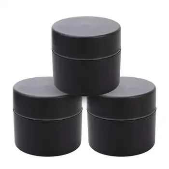 

3pcs 50g Double Layer Travel Bottles Portable Cosmetic Container Empty Cream Facial Mask Jar Pot (Black, with Inner Cap)