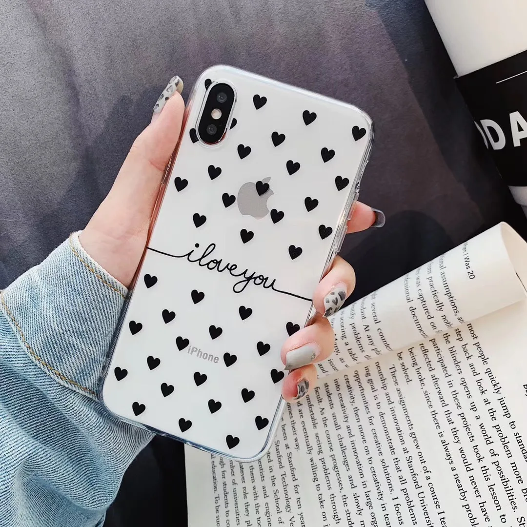 Couple Phone Case for iPhone X XS MAX XR with Love Pattern 7 8 6 6S Plus Protector Cover |