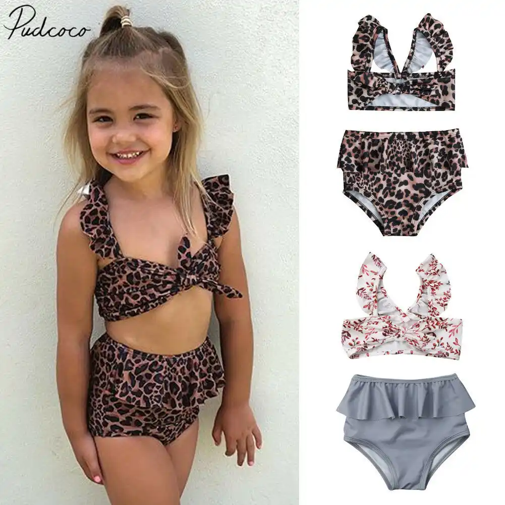 Toddler Baby Girls Swimsuit Star Print Sling Tops Ruffle Stripe Bottoms Bikini Set Bathing Suit Swimwear Beachwear