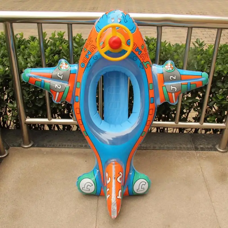 

Cute Baby Swimming Seat Water Swimming Pool Boat with Steering Wheel Aid Trainer Float Water For Kids Cartoon Designs