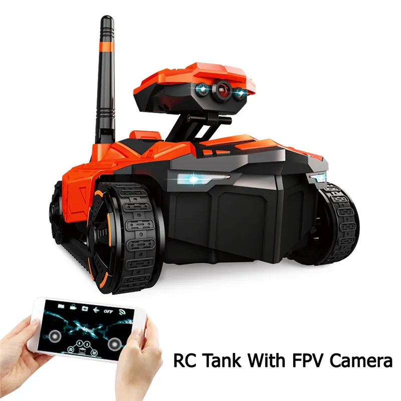 ГОРЯЧАЯ НОВИНКА rc Танк YD-211 Wifi FPV 0.3MP камера приложение дистанционное управление игрушка телефон управление led Робот Игрушки ABS долгое время работы игрушки
