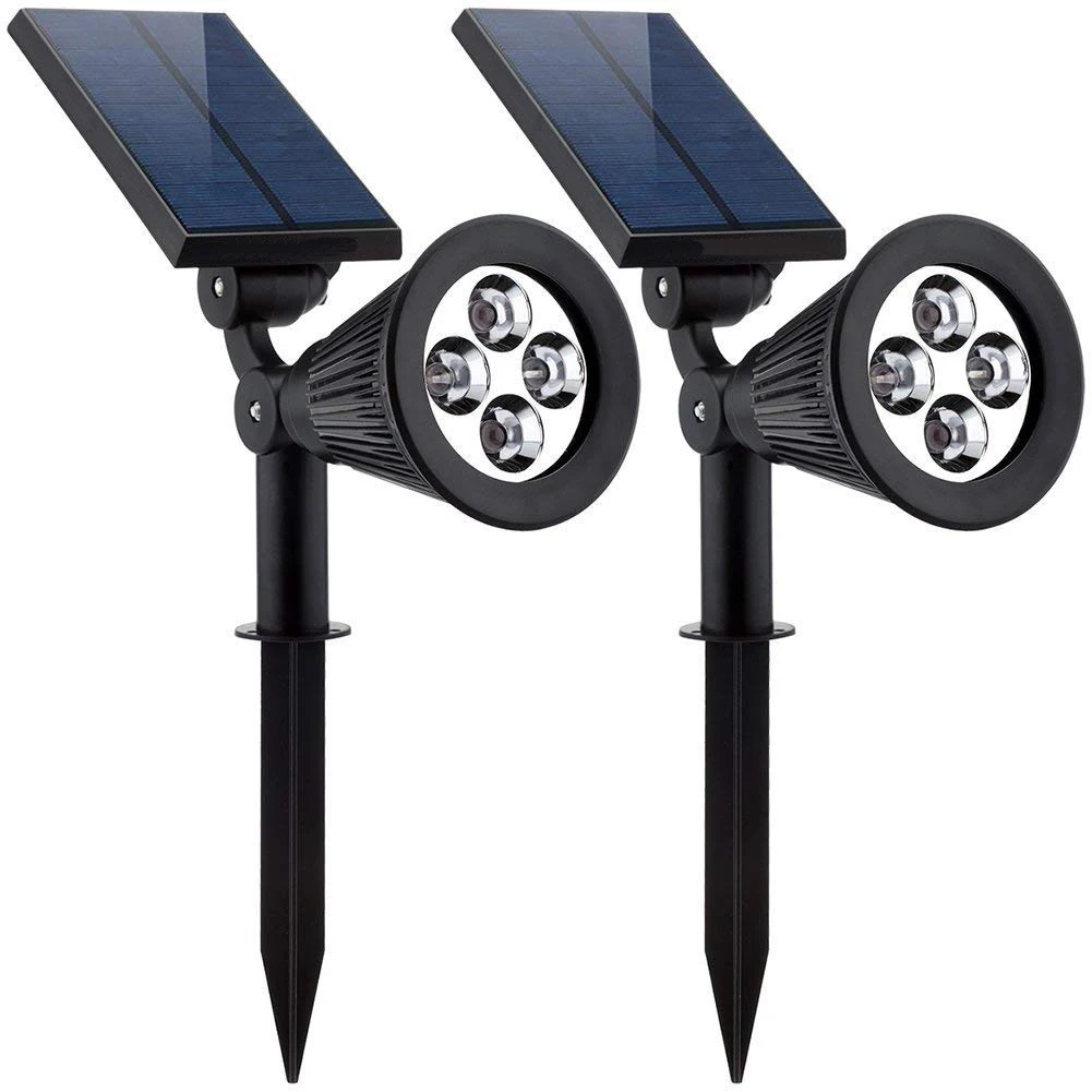 

Upgraded Solar Lights 2-in-1 Waterproof Outdoor Landscape Lighting Spotlight Wall Light Auto On/Off for Yard Garden Driveway