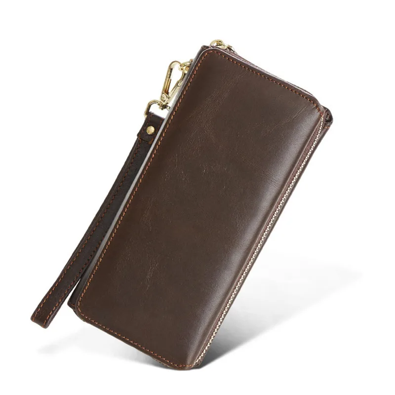 

Genuine Leather Wallet Male Clutch Men Wallets Phone Bag Long Men's Credit Card Holder s701-40 Man Cowhide Purses Large Capacity