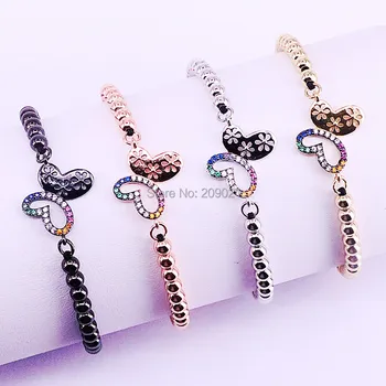 

8Pcs Fashion Women Bracelets Micro Pave CZ Butterfly Braided Macrame Charm Bracelets Jewelry Gift