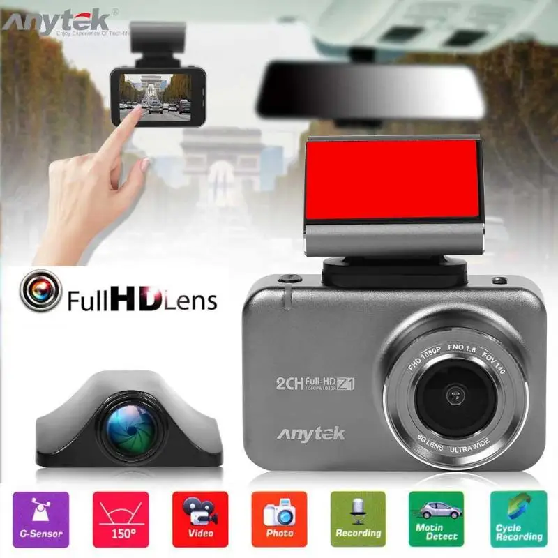Anytek Z1 1080p HD Автомобильная DVR камера 2 35 дюймов сенсорный экран 150 градусов