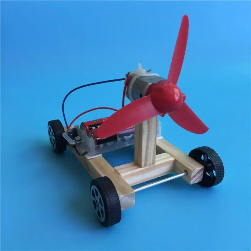 

Single-wing Wind Car Assembly Model Kit DIY Wooden Wind Car Toys Science Experiment Educational Toys for Children