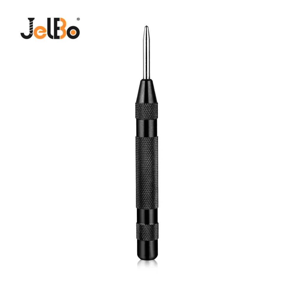 

JelBo Automatic Center Punch Drill Bits Metal Spring Loaded Black Center Punch Pin Tool Easy for Marking Starting Hole Punch