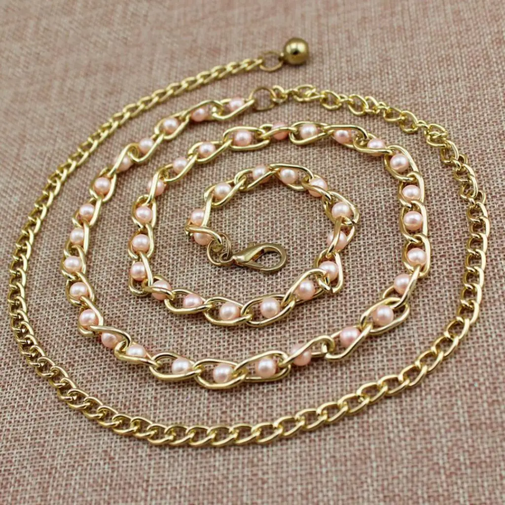 Женский металлический поясной ремень с бусинами роскошный пояс для