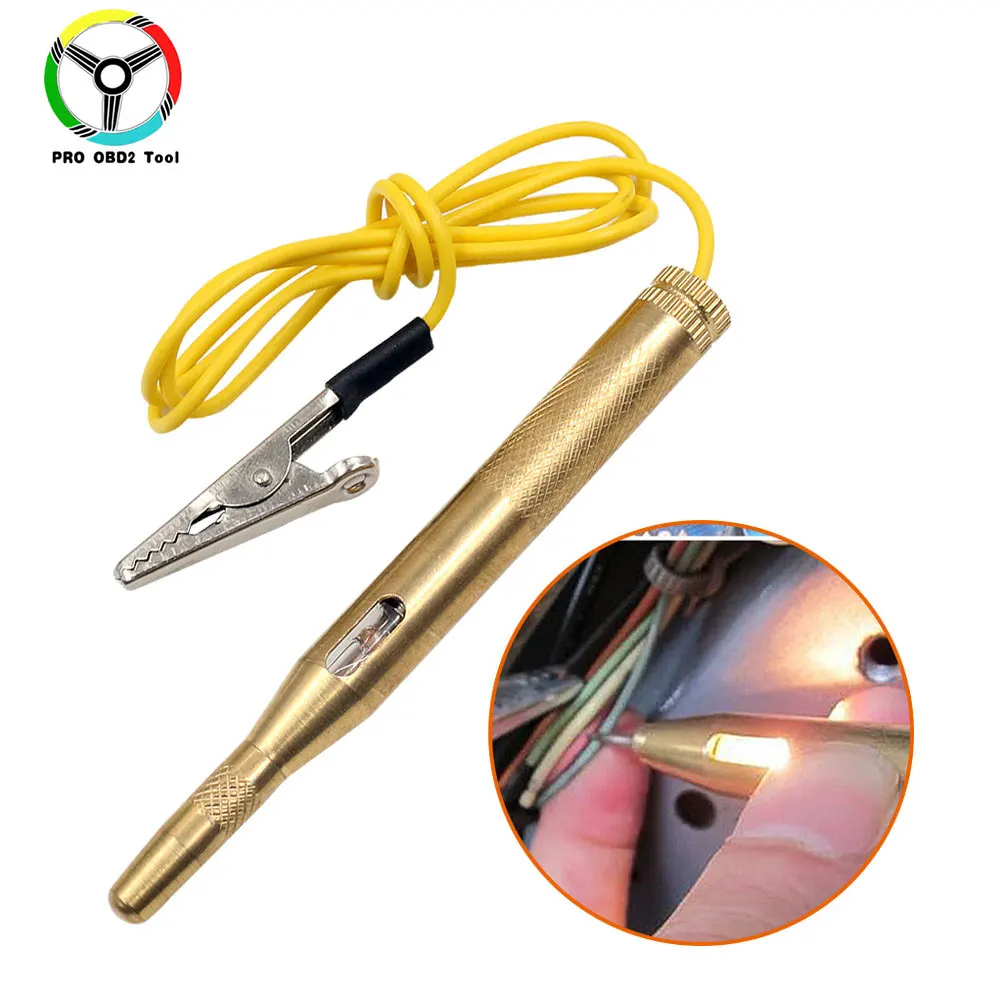 DC6V-24V Car Circuit Tester Probe Light System Test Probe Lamp Auto Light Lamp Voltage Test Pen Detector Copper Diagnostic Tool circuit tester circuit detector car light tester probe pen tester voltage test pen