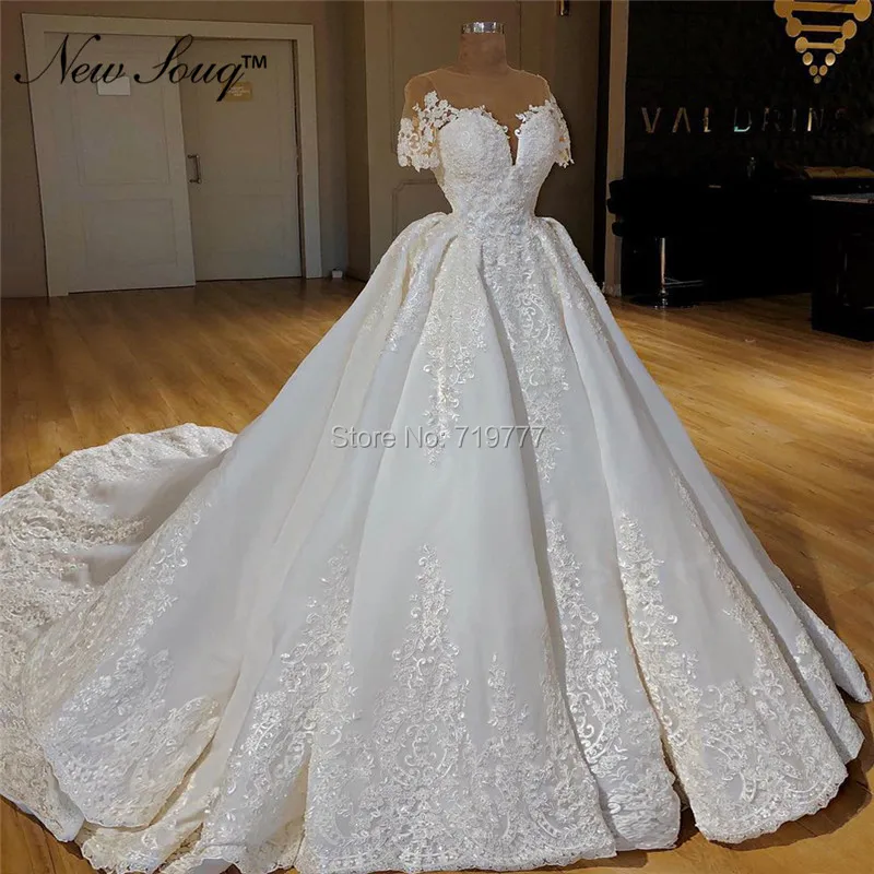 Robe De Mariee2019 кутюр белые свадебные платья цвета слоновой кости Кружева Аппликация Vestido De Noiva длинное свадебное платье