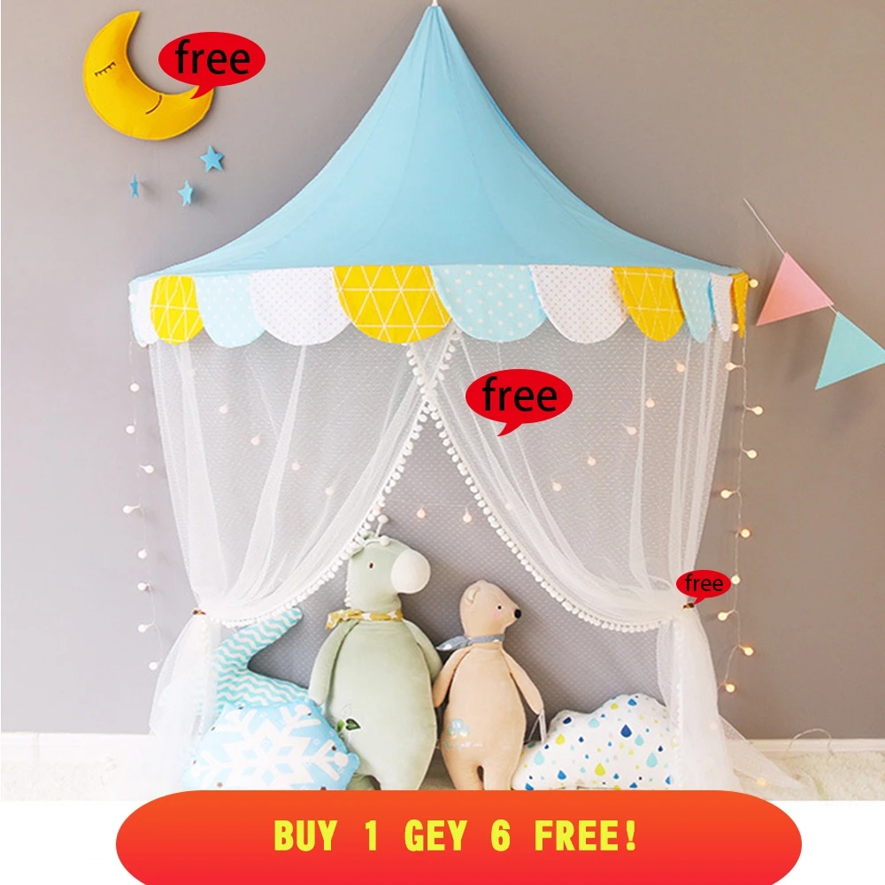 Детские палатки Teepee детские игровые дома хлопковая кровать навес складная