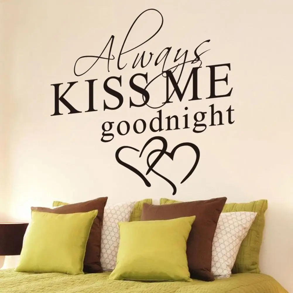 

AsyPets Always Kiss Me Goodnight Quote Wall Sticker for Home Art Decor