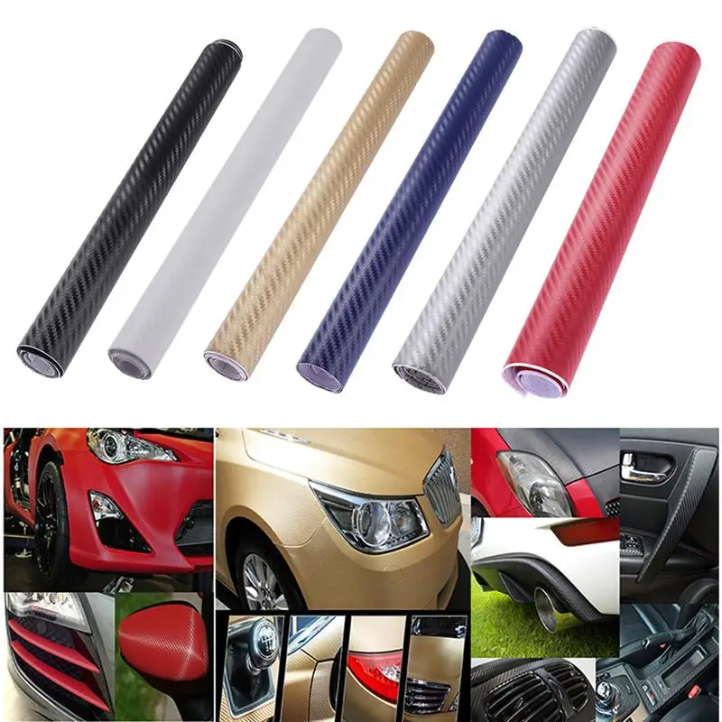 

127cm*10cm Carbon Fiber Vinyl Film Car Stickers Waterproof Car Styling Wrap For Auto Vehicle Detailing accessories