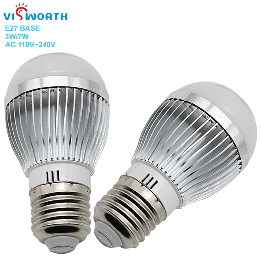 Светодиодная лампа VisWorth 3 Вт алюминиевый корпус E27 110 В 220 240 переменного тока|led lamp