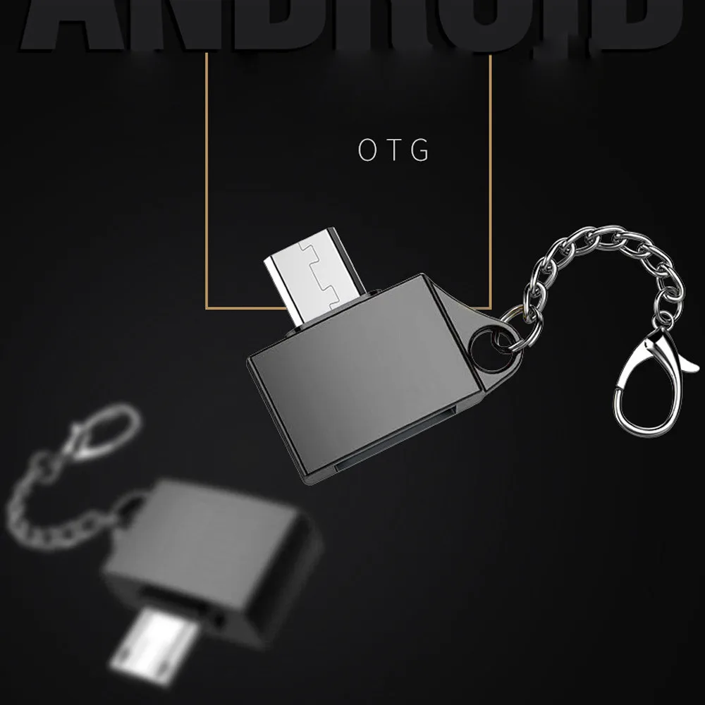 FUBER брендовый Металлический Micro USB штекер для USB 2,0 A Женский Адаптер конвертера OTG с брелоком Прямая поставка