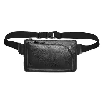 

Male Retro Simple Black Vintage Sports Waist Fanny Belt Packs Men PU Leather Crossbody Chest Bags Chest Shoulder Bags