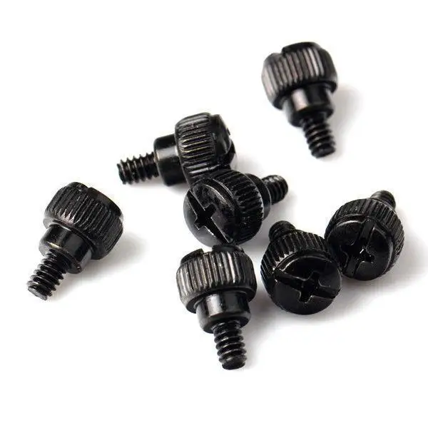 

100pcs Black/Sliver Desktop Computer Case Thumb Thumbscrews Screws 6#-32*5 PC Qualified