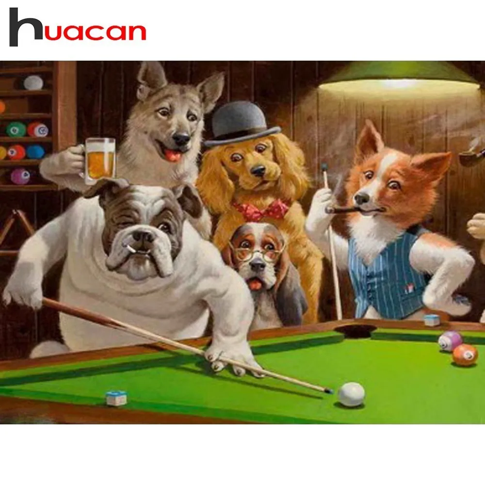 

Huacan Diamond Mosaic Sale Full Square Drill Dogs Embroidery With Diamonds Diamond Painting Animals Rhinestone Decoration Gift