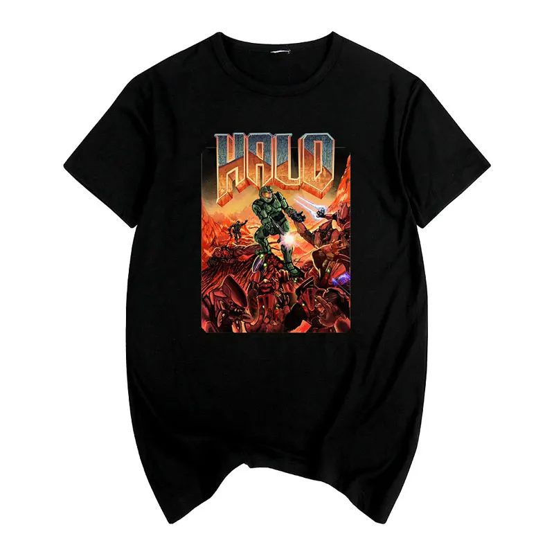 

Novel Halo Master Chief Anime Wars Game T-shirt Cotton Men T Shirt New Mens/Womens Top Design Summer Tee Shirt 2019 Man's Tshirt