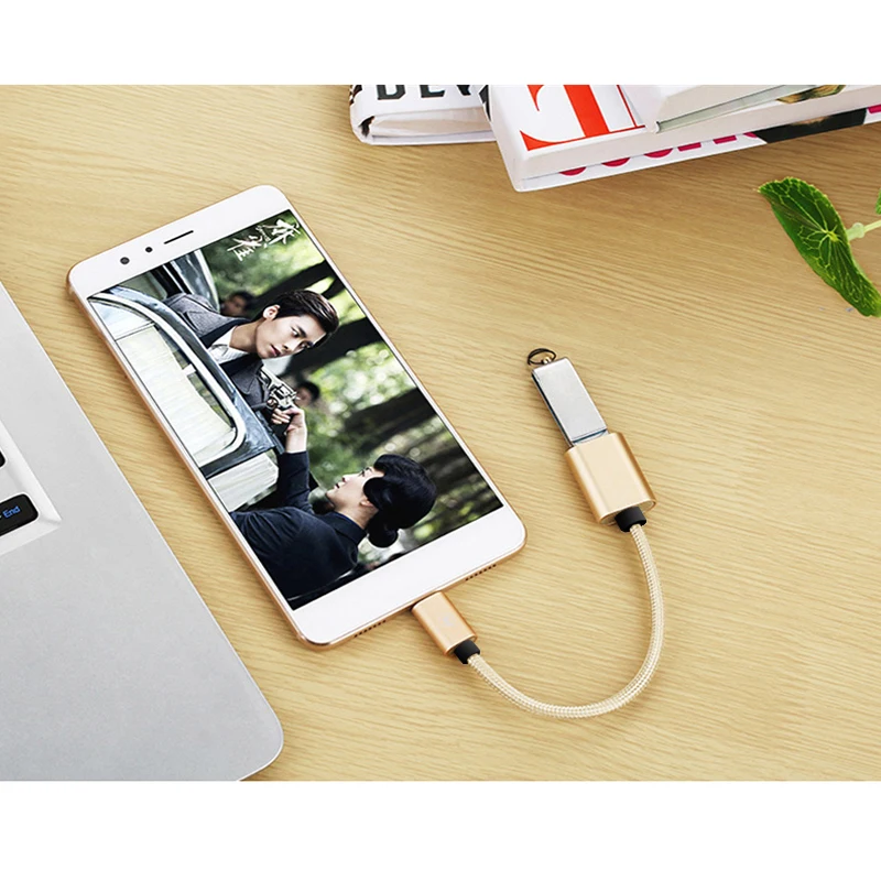 Кабель переходник с USB Type C на OTG для аудиокабеля разветвитель lightning otg шнур корпус