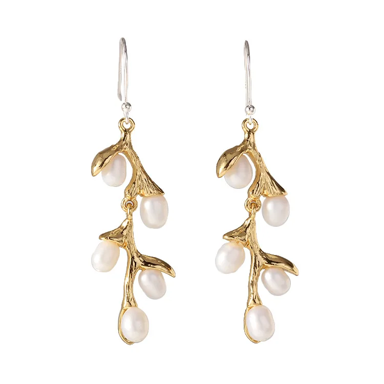 

Free shipping fashion contracted natural pearls ear hook earrings