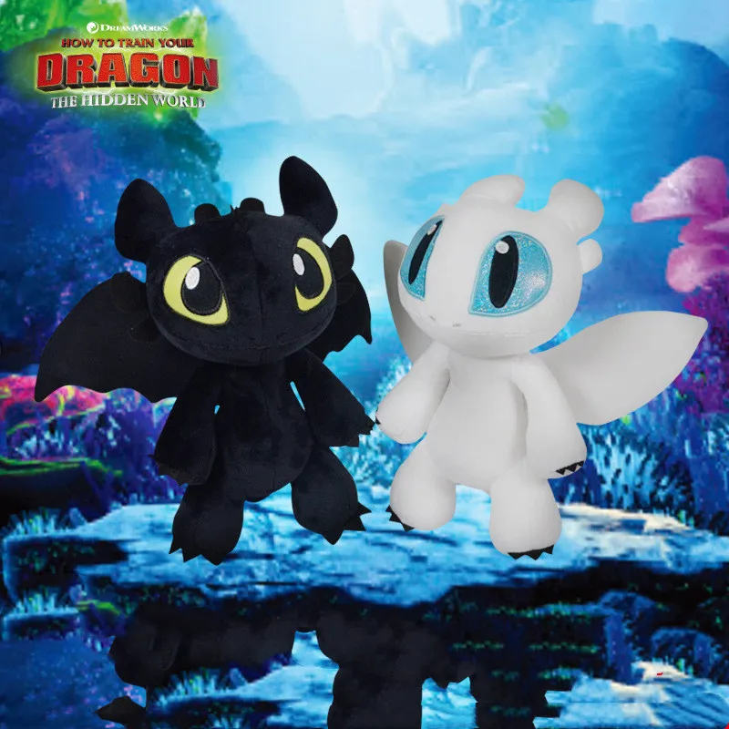 

New product taming master 3 Toothless Light toothless luminous white dragon plush toy cartoon doll plush Figurine Kids Toys
