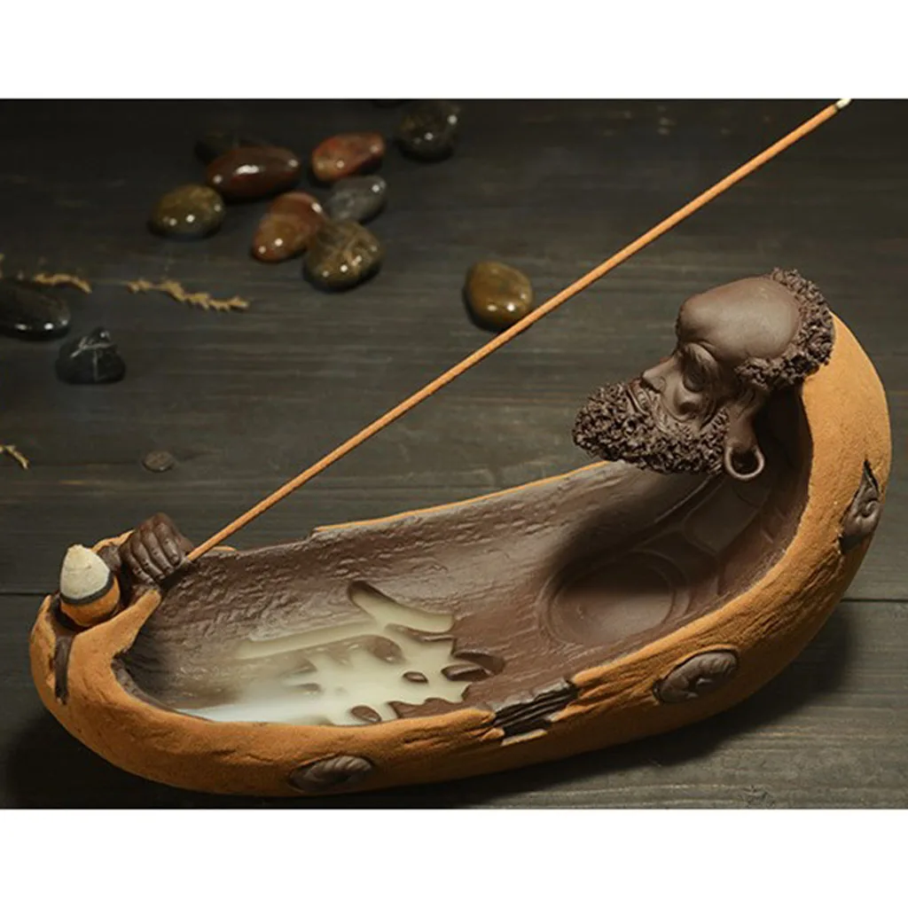 

Back Flow Incense Burner Color Sand Dharma Incense Burner Stick Incense Holder for Home Decoration