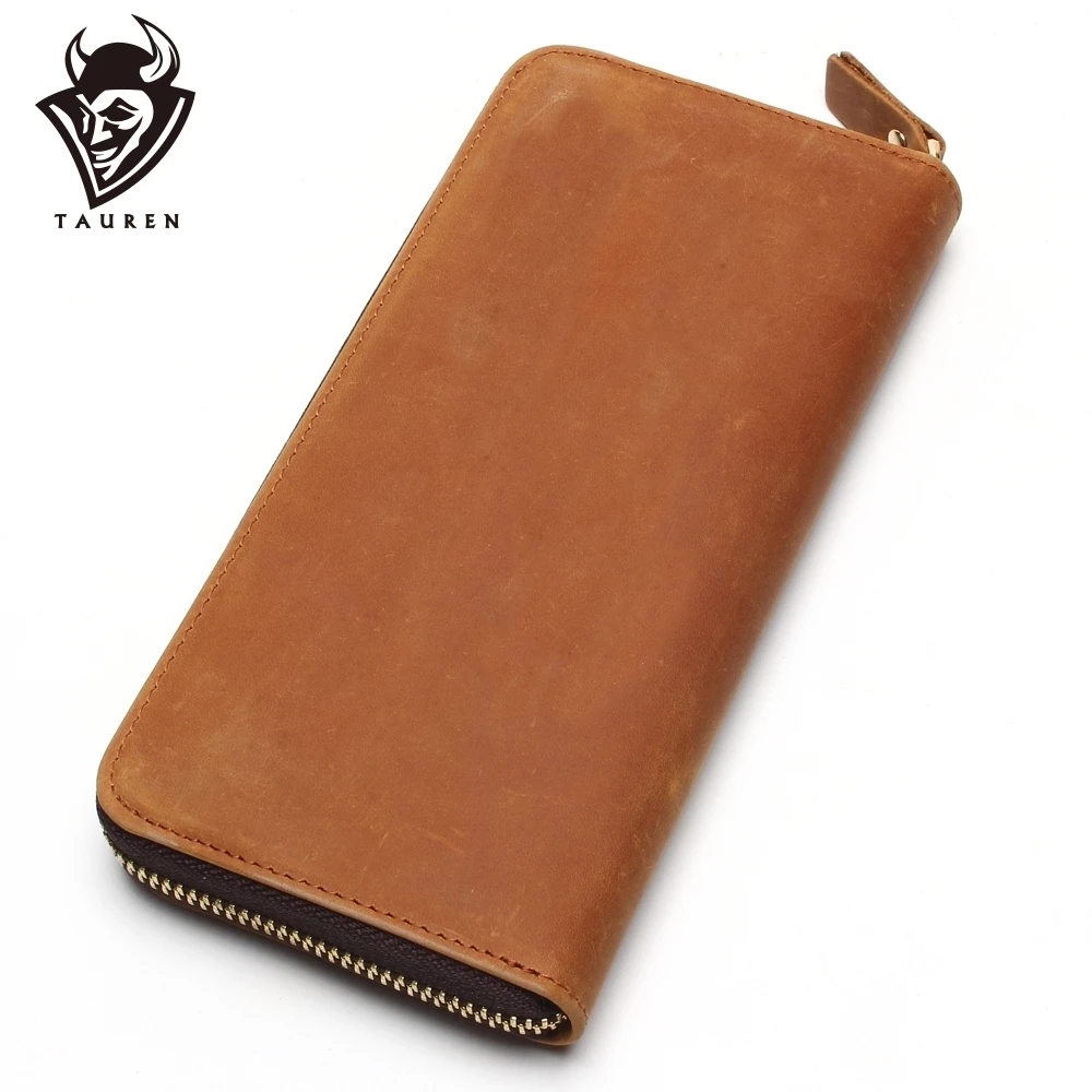 

2019 Top Quality New Men Wallets Vintage Cow Crazy Horse Luxury Leather Men Manual Male Purse,Carteira Masculina