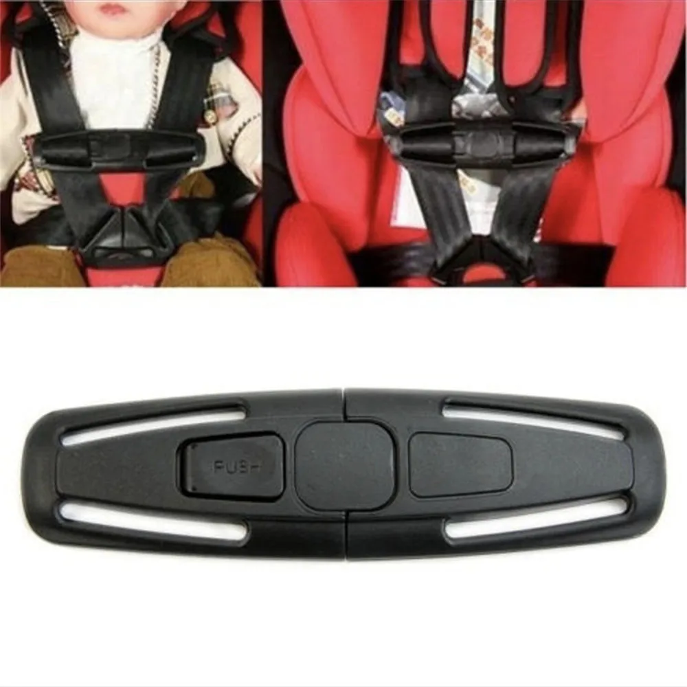 

1pc Black Car Baby Safety Seat Clip Fixed Lock Buckle Safe Belt Strap Latch Harness Chest Child Toddler Clamp