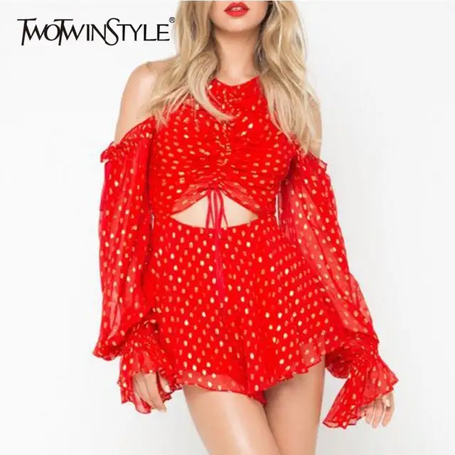 off the shoulder playsuit